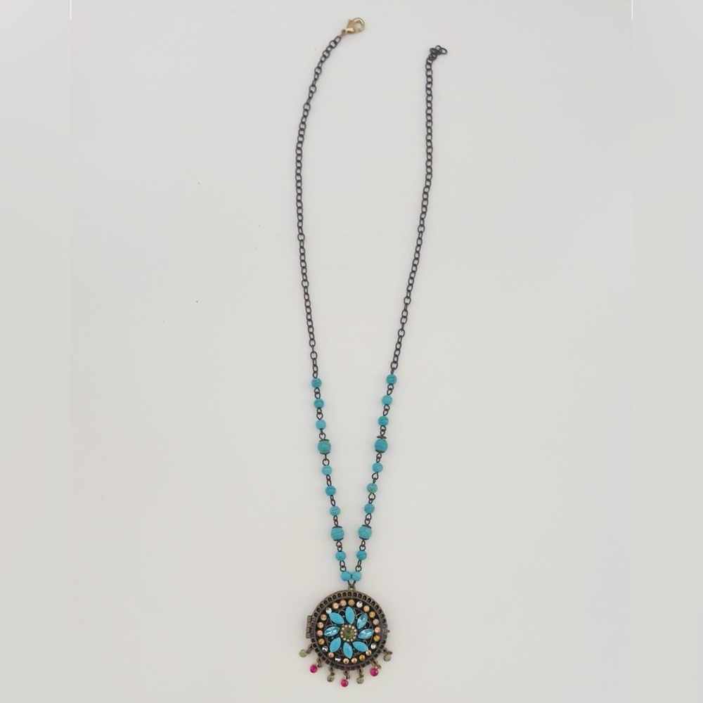 Betsey Johnson Turqs and Caicos Filigree Locket Necklace
